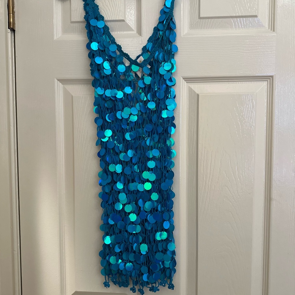 Milly Turquoise Sequin Dress
